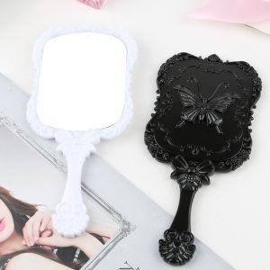 MAOMEI HOUSE Không biến dạng Gương mỹ phẩm họa tiết bướm Độ nét cao Hình vuông Gương trang điểm cầm tay Di động Phong cách Châu Âu Gương làm đẹp cầm tay Phụ kiện trang điểm