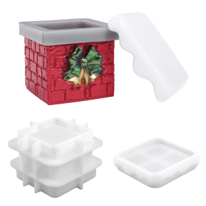 Silicone trang trí tins khuôn hình khối hộp quà tặng lưu trữ hộp Khuôn Silicone kết cấu cho crafting Đặc biệt lưu trữ hộp