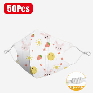 Colnes (0~3 Years old) 50Pcs 3D Baby Face Mask (individual pack) 4Ply Protective mask Ear hook Adjustable lanyard comfortable breathing Kids Mask