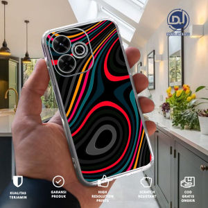 CASE REDMI 13 - CASING POCO M6 MOTIF GARIS - Softcase Premium - Bening Transparant - Silikon HP - Kesing - Cassing - Case Terbaru