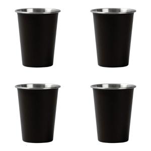 4 cái xách tay các loại trà cà phê sữa cốc bia Stackable cắm trại cốc nước thép không gỉ uống cốc cho du lịch ngoài trời