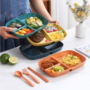 Plate Food Grade Plastic Three Compartment Plates Lunch Plate Fruit Plate