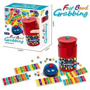 CuddleCove Fast Bead Grabbing Board Game Adult Kids Reaction Training Toys Match Color Line Bingo Family Game