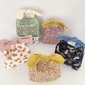 KODUS Kawaii Shopping Convenient Cute Japanese Women Girls Picnic Container Kids Rabbit Ears Lunch Bags Mini Handbag Food Storage Bag Lunch Box