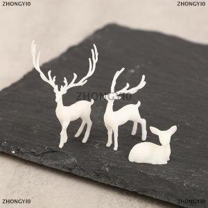[COD] ZHONGYI0 1PC mini Resin pha lê Hươu giáng sinh rừng nai sừng tấm trắng tráng miệng Bảng trang trí Giáng sinh vui vẻ trang trí nội thất cho nhà trẻ em năm mới Quà Tặng