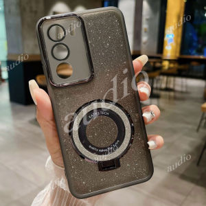 Vivo V50 Lite 5G 4G Glitter Bling Bracket Phone Case For Vivo V40 V50 Lite V40Lite V50Lite VivoV50Lite 5G 4G Full Lens Camera Protective Film Glitter Phone Case With Finger Ring Bracket