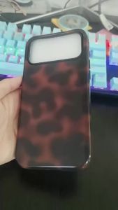 2 In 1 Retro Amber Texture Phone Case For iPhone Air 17 16 Pro Max 15 14 13 12 11 Plus Stylish Leopard Print Protector Cover