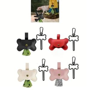 Dog Poop Bag Dispenser with Leash Clip Durable Pet Poop Bag Holder Portable Pet Trash Bag Dispenser for Dog Walking