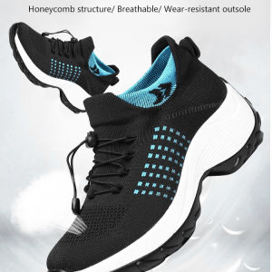 jiketai Casual Flyknit elevator sports shoes for women Walking Shoes Female Soft Bottom Old Shoes Non-Slip Comfortable