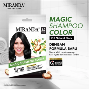 MIRANDA Magic Hair Color Shampoo 15ml+15ml | Natural Black | Dark Brown