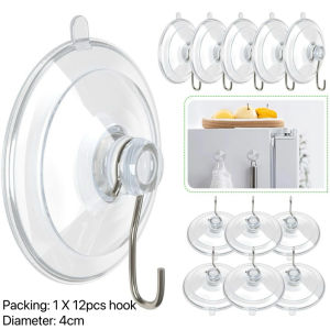 12pcs/set Multi-functional Strong Punch-Free Vacuum Hook Suction Cup Hook For Wall Hook Organizer Wall Hook