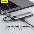 Baseus USB C Hub Loại C Để HDMI Tương Thích Rj45 đầu đọc SD Pd 100W Sạc USB 3.0 USB-C HUB cho MacBook Pro trạm dock Splitter. 