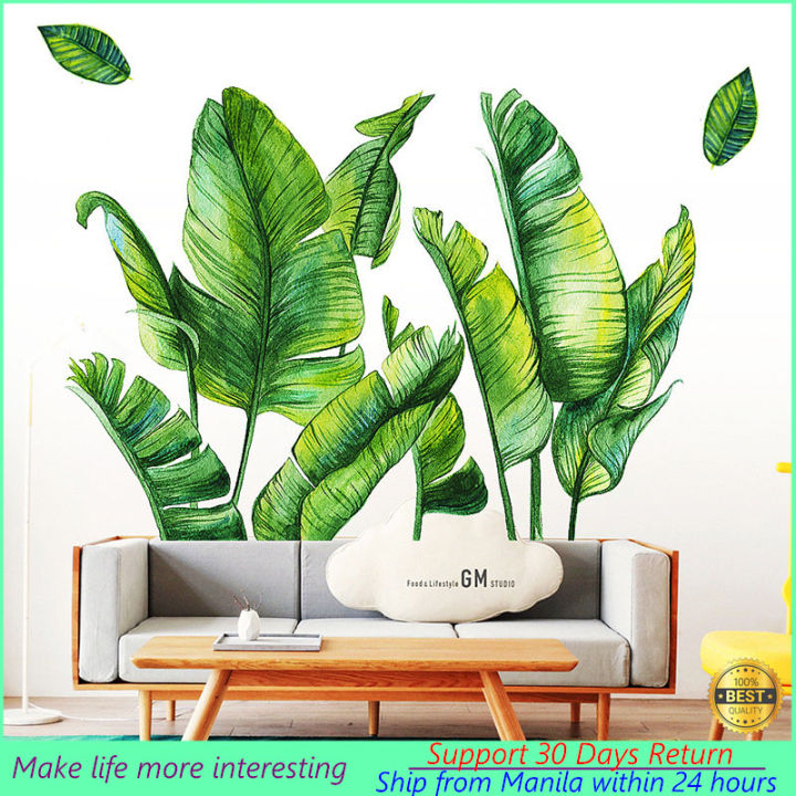 Wallpaper Wall stickers Tropical Leaves Wall Decals Removable Jungle
