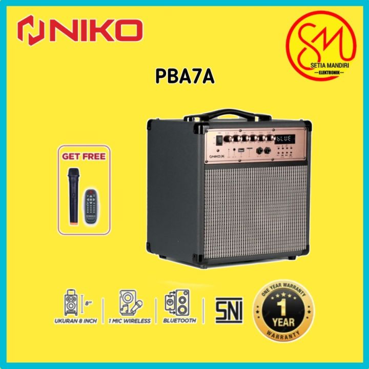 NIKO SPEAKER PORTABLE PB7A SALON BLUETOOTH KARAOKE WIRELESS MIC