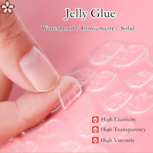 Pretty Sakura 120 pcs/Set Nail Jelly Glue Flexible Double Sided Adhesive Fake Fingernail Sticker Home DIY