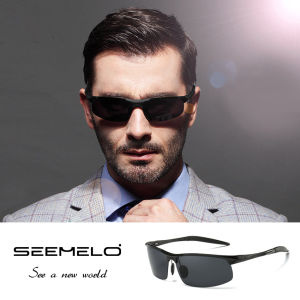 SEEMELO Fashion Men’s Polarized Sunglasses Half Frame Sunglasses Driving Sunglasses UV400 Clear Vision Sunglasses Color Change Sunglasses Cycling Riding Running Fishing Glasses for Men
