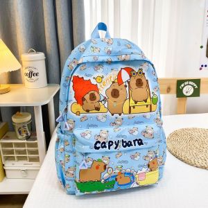 FINGERTIP ART Cartoon Capybara Backpack Large Capacity Breathable Book Bag Nylon Student Schoolbag