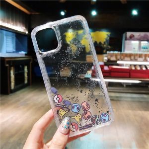 Cartoon Lovely Pokemon Family Friends Pikachu Quicksand Mobile Phone Case For iPhone 17 Pro Max 16 Pro Max 15 Pro Max 14 Pro Max Plus Phone Back Cover for iPhone 11 12 13 Pro Max 6 6s 7 8 Plus X XR XS Max Back Shell
