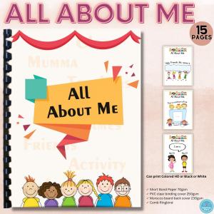 ALL ABOUT ME Preschool Kindergarten Toddler Kids Workbook Worksheet Home School Activity | RABAH UP STORE