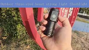 Ultra Bright EDC Outdoor Flashlight Plastic Strong Magnet USB C Rechargeable Torch 3LED 3000 Lumens