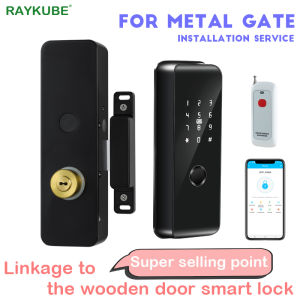 RAYKUBE M2 TTlock APP Digital Gate Lock/ Linked Unlock/Fingerprints & Passwords/installation service/ For HDB Metal Gate