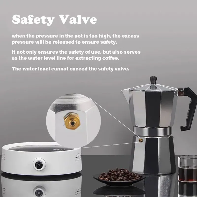 150/300ml Moka Pot Italian Top Coffee Maker Moka Aluminum Espresso  Cafeteria Coffee Pot Maker