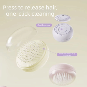 HUNIU One-click Self Cleaning Air Cushion Massage Combs Anti-Static With Mirror Telescopic Hair Brushes Compact Dust-proof Cover Portable Hair Comb Travel