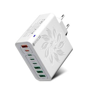 High Speeded USB Charger Adapter 8 Port Intelligent Power Delivery For Simultaneous Smartphones Tablets Multiple Devices