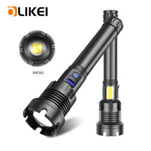 Olikei Xhp160 Đèn pin COB Mạnh Mẽ LED đèn pin chiến thuật ánh sáng chói ngoài trời đèn pin 2000000lm cắm trại sạc được Đèn Pin Đèn Lồng