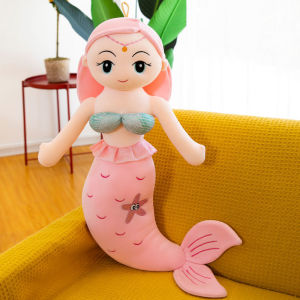 Cute Mermaid Princess Pillow Doll Big Size Cartoon Plush Stuff Toys Girls Bed Pillow Soft Dolls Children Girl Birthday Gift Christmas Present