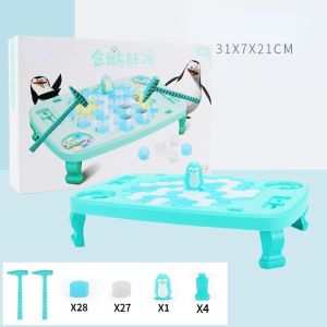 Yuecomfly  เกมทุบน้ำแข็ง เพนกวิน ของเล่นสําหรับครอบครัว ดสก์ท็อปเคาะน้ำแข็งบล็อก กับดักเพนกวิน