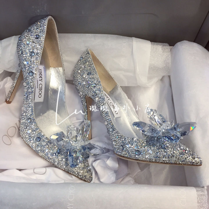 French direct mail Jimmy Choo Zhou Yangjie high heels crystal