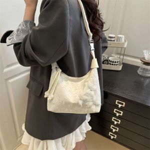 Retro Embroidered New Chinese Style Handbag Canvas Butterfly Hanfu Embroidery Handbag Zipper Shoulder Bag Cheongsam Bag Wedding2026