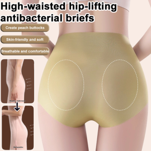 Breathable Hip Lifting Womens Silk Antibacterial Tummy Tuck Panties Hip Lift No Trace Wear Antibacterial Underwear