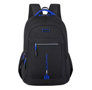 Ransel Kapasitas Besar Ransel Laptop Pria Tas Sekolah Tinggi Hitam Polos Oxford Ransel Siswa Anak