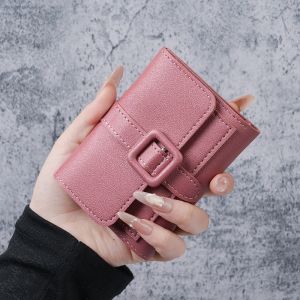 Womens Wallet Solid Color Short Card Bag Womens Coin Purse Wallet Purse/Short Coin Purse Card Bag Womens Wallet Pure Color Short Coin Purse