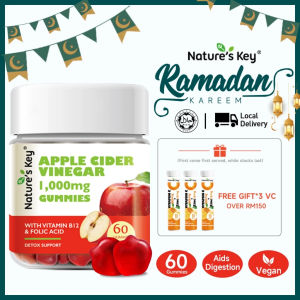 Local Stock Nature’s Key Halal Apple Cider Vinegar Gummies - Effective Digestion and Natural Cleanse Supplement COD