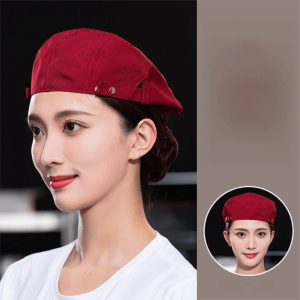 EVERIN Thoáng khí Mũ beret Thoải mái Vải canvas Giới hạn dịch vụ Chất lượng cao Chống dầu Mũ đầu bếp nam Nhà hàng BBQ bếp nhà hàng