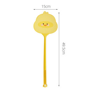 1/2PCS Plastic Fly Swatter Durable Yellow Pest Control Flying Insect Bat Pendable Swatter Long Handle