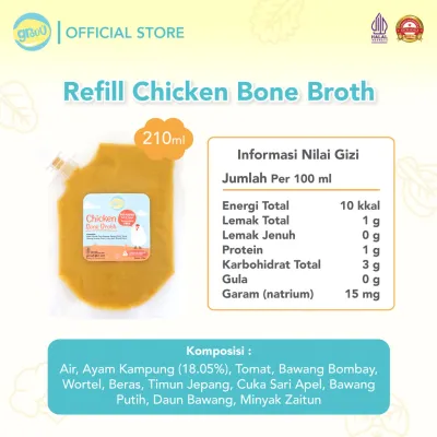 Grouu - Kaldu Tulang / Bone Broth - BB Booster MPASI Bayi Anak (Kaldu Tulang Ayam Sapi Salmon | Chicken Bone Broth Beef Bone Broth Salmon Bone Broth)