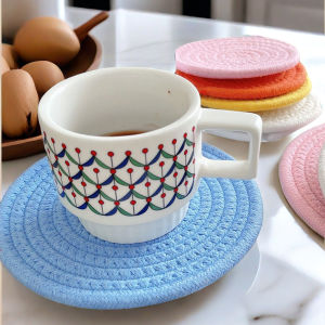 Casserole Mat Cotton Rope Woven Insulation Placemat Anti-scalding Dining Table Round Thick Cup Mat