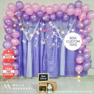Dekorasi Backdrop Aqiqah Khitan Syukuran 4 7 Bulan Ultah Paket N Balon