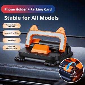 SEAMETAL Universal Car Phone Holder 360° Rotation Dashboard Navigation Bracket Car Phone Mount With Parking Number Plate