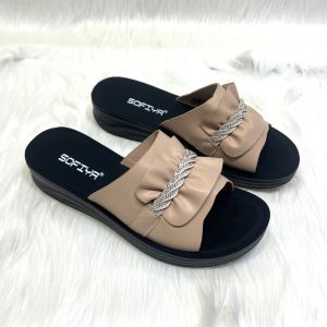C Sandal Heels SOFIYA Model Hitam Blinks Garis Fashion SUPER EMPUK Bahan Premium TREND WANITA