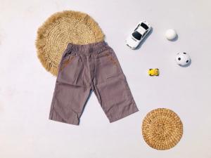 Celana pendek anak laki laki chino 1-13 tahun katun drill tebal abu abu grey