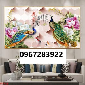 Tranh gạch 3d chim công đẹp