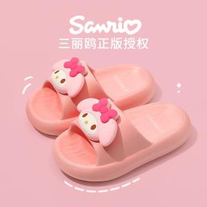 I know Sanrio Kuromi Melody Cute Cartoon Soft Slippers adults kids Indoors Anti slip Hello Kitty Cinnamoroll Summer Slippers