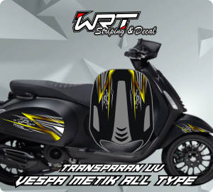Stripipng Stiker Transparan Vespa Matik/Sprit/LX/Universal Motif Grafis Simpel