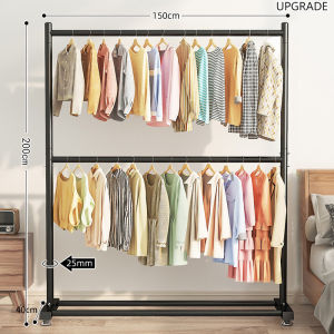 Double Layer Clothes Hanger ALL Metal Drying Rack Stainless Steel Sampayan Clothes Rack Organizers