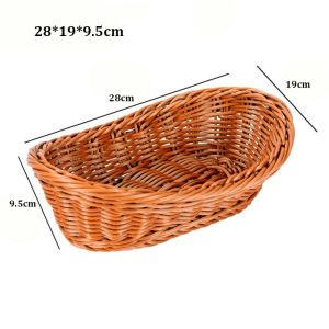 OWNNEW Đa phong cách Đĩa đựng trái cây giả mây Dệt theo phong cách cổ điển Đa năng Bao bì kẹo nhà sáng tạo Giỏ đựng đồ gia dụng sáng tạo Hộp đựng hoa kẹo cưới